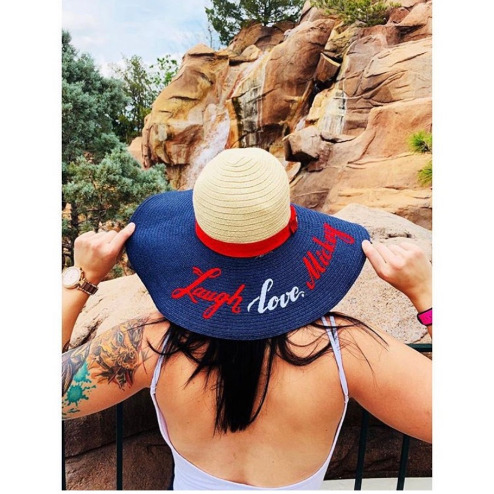 Laugh, Love, Mickey floppy hat.